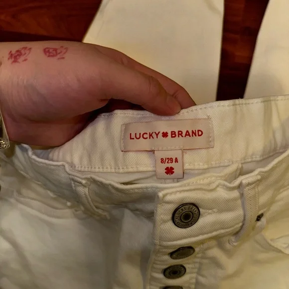 Lucky Brand White Buttoned Up High Rise Skinny Jeans - Picture 2 of 5